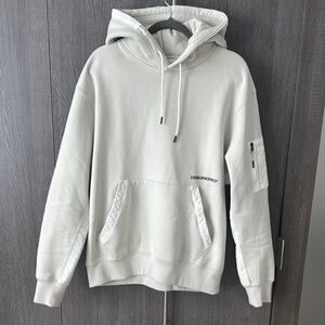 Nike White Sweater with Relaxed Fit and Ribbed Cuffs